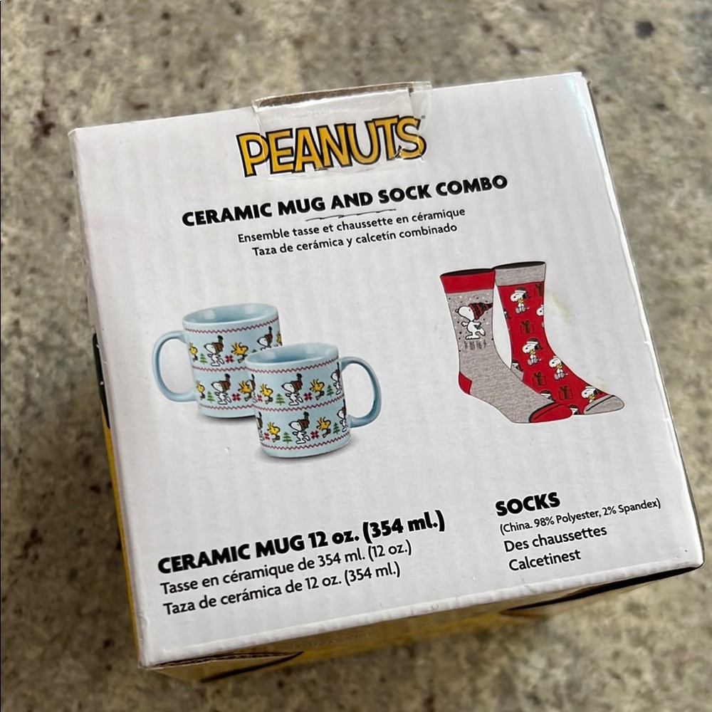 Peanuts Ceramic Mug and Sock Combo